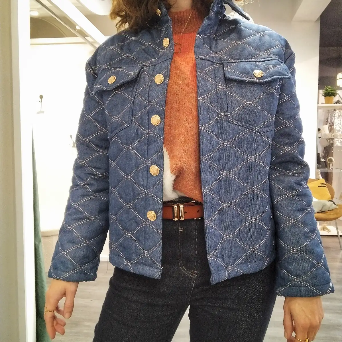 Veste en jean matelassée