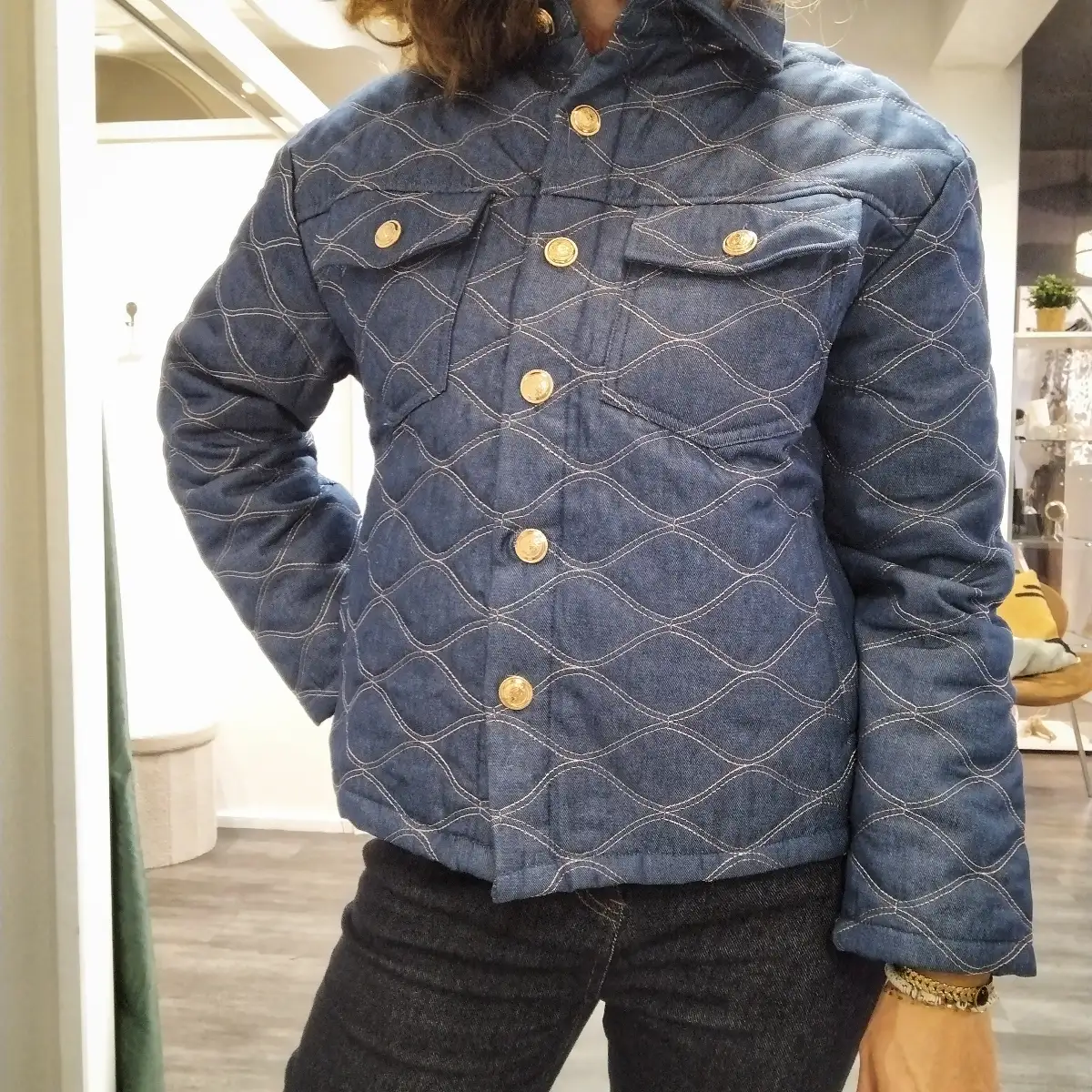 Veste en jean matelassée