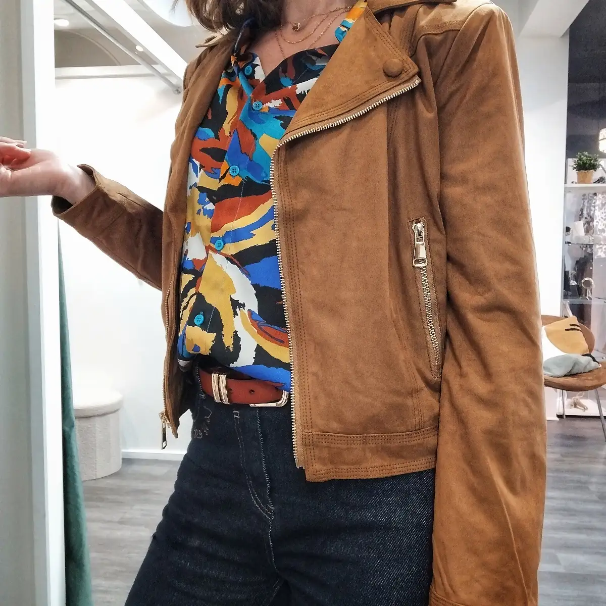 Veste en simili daim