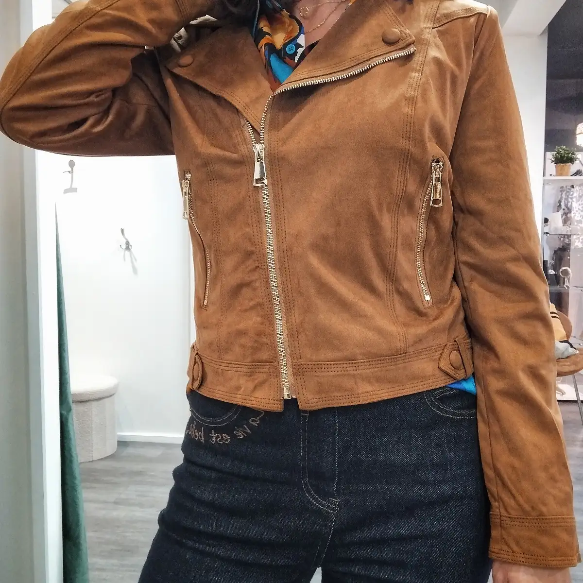 Veste en simili daim