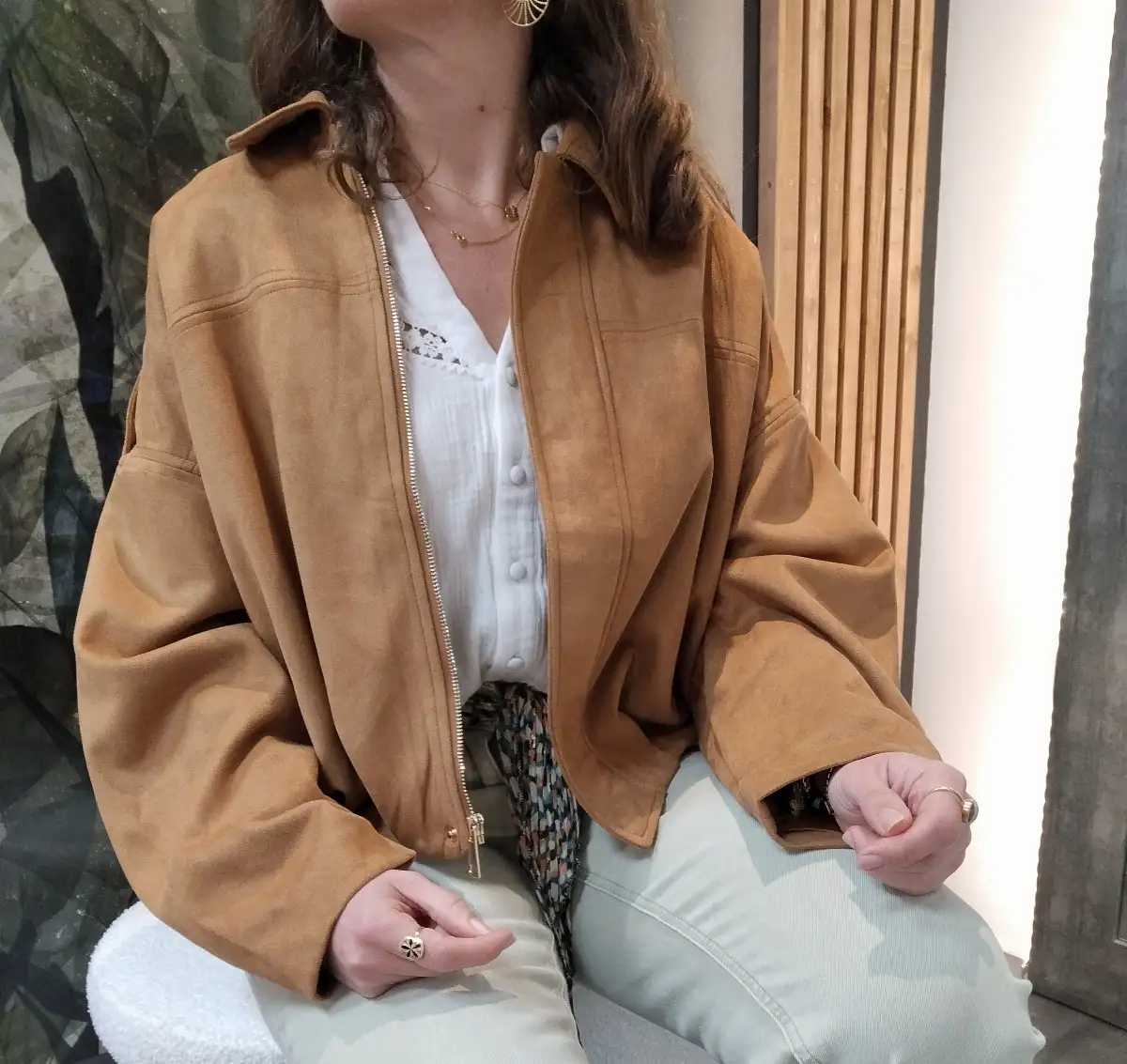 Veste en simili suédine