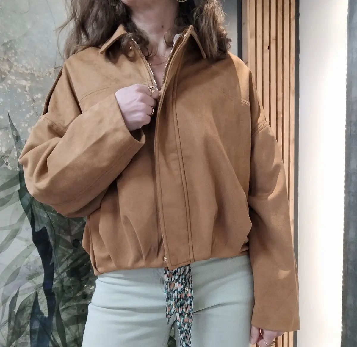 Veste en simili suédine