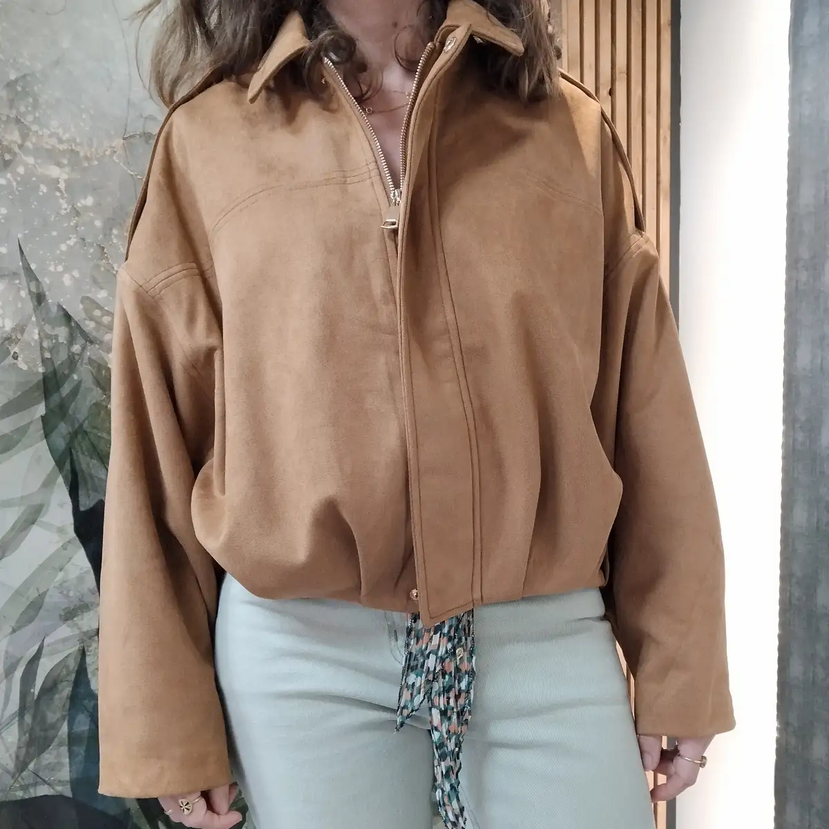 Veste en simili suédine