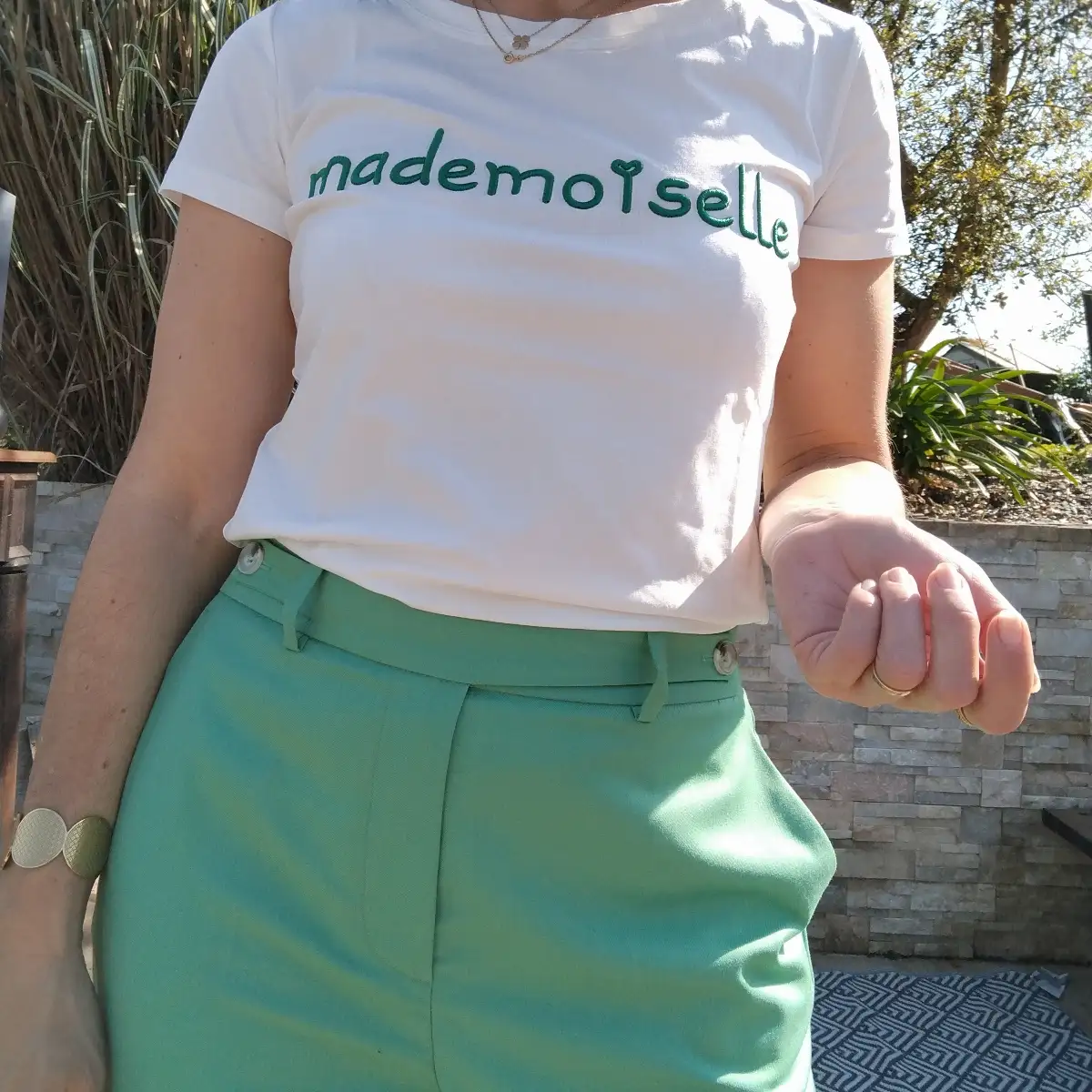 Tee shirt blanc "Mademoiselle"