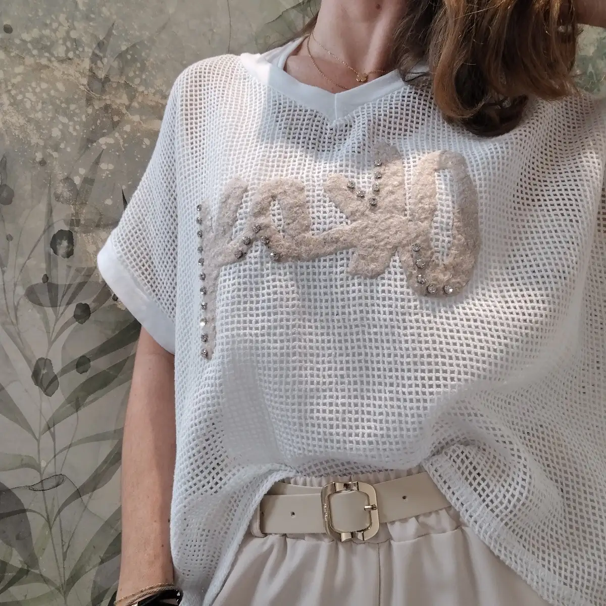 Haut en maille ajourée Okay
