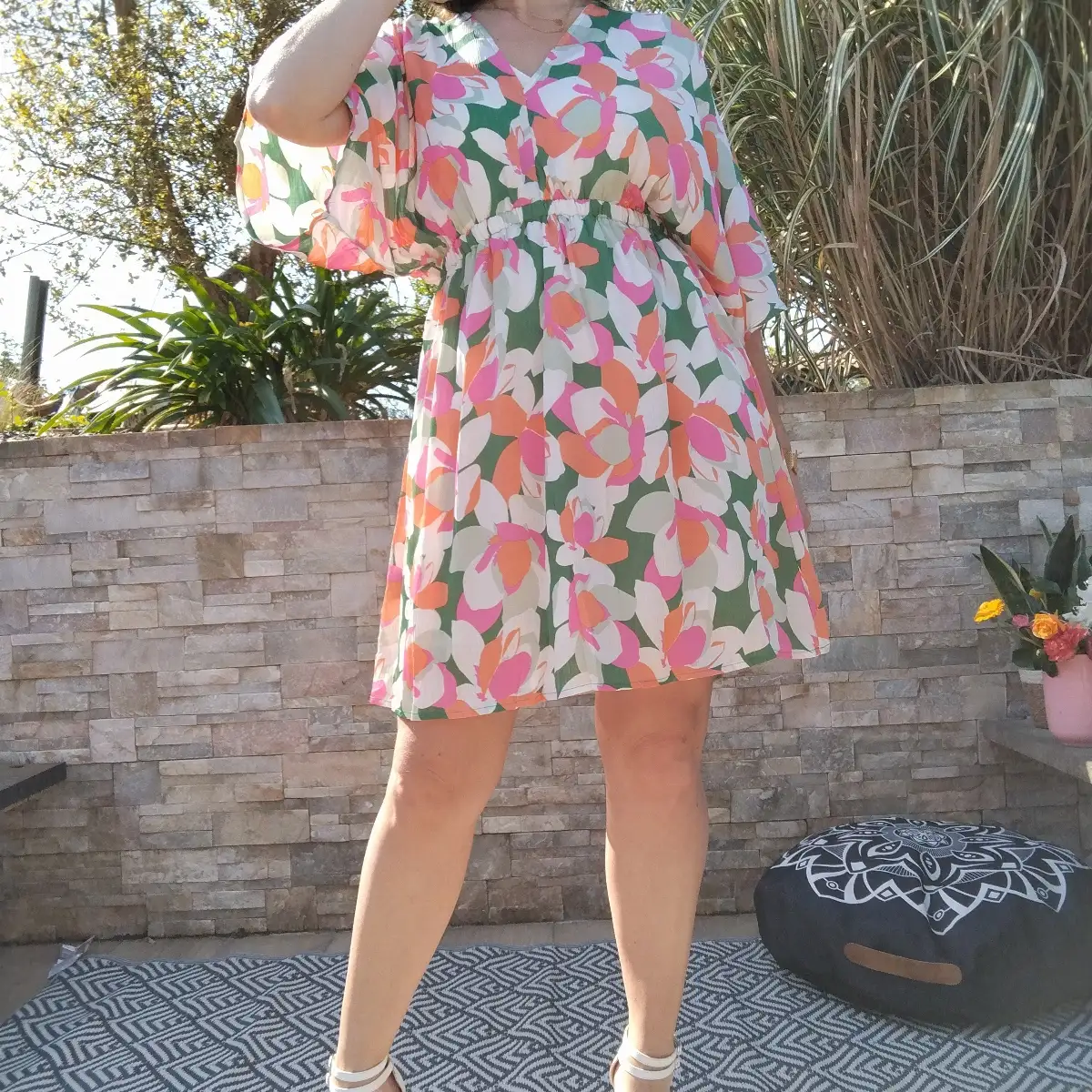Robe courte fleurie