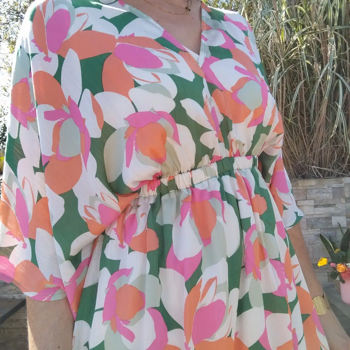 Robe courte fleurie