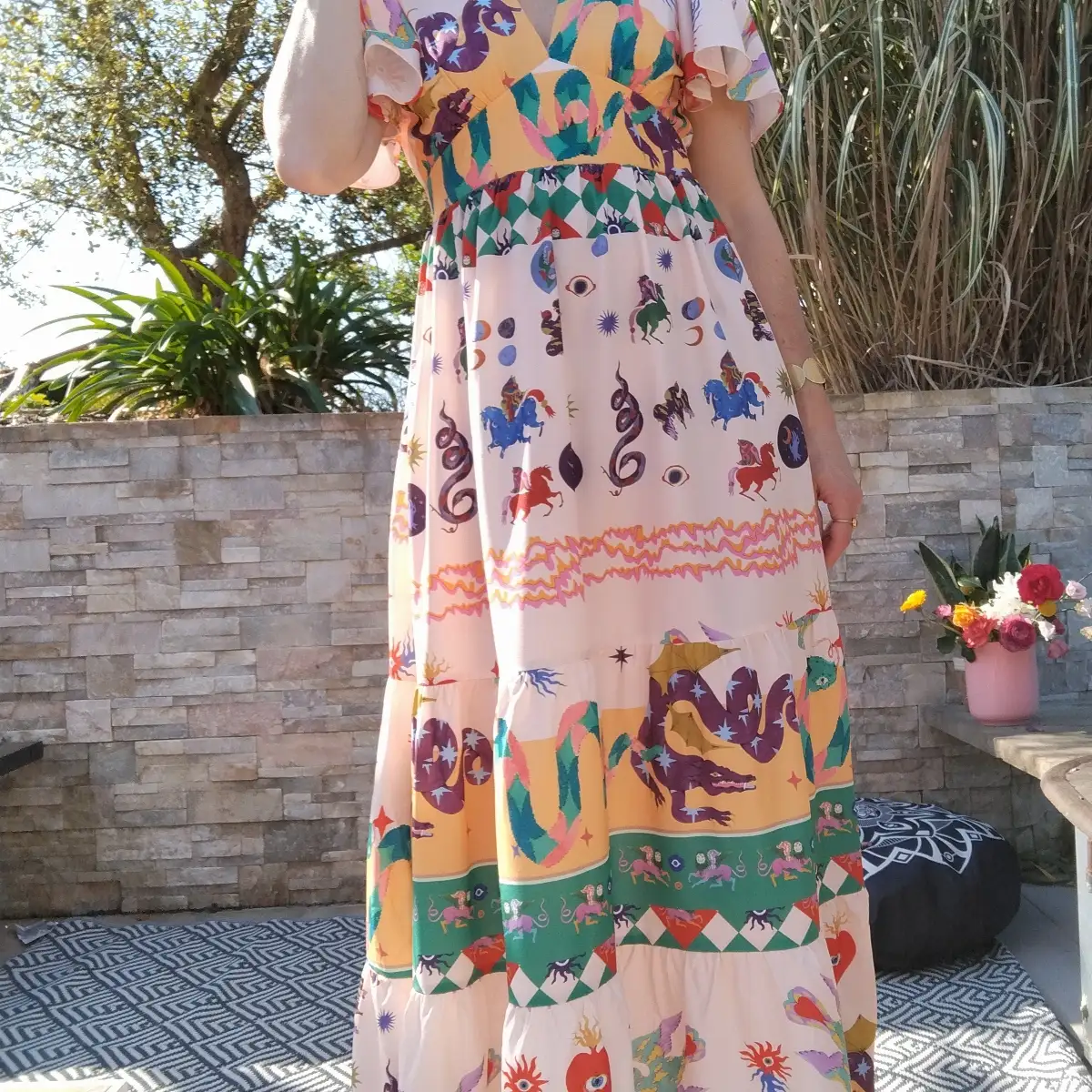 Robe longue imprimée