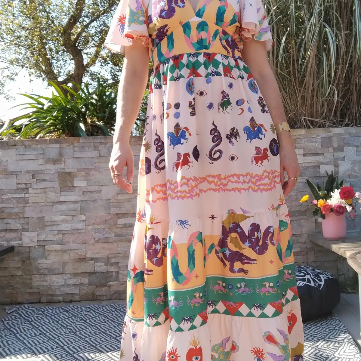 Robe longue imprimée