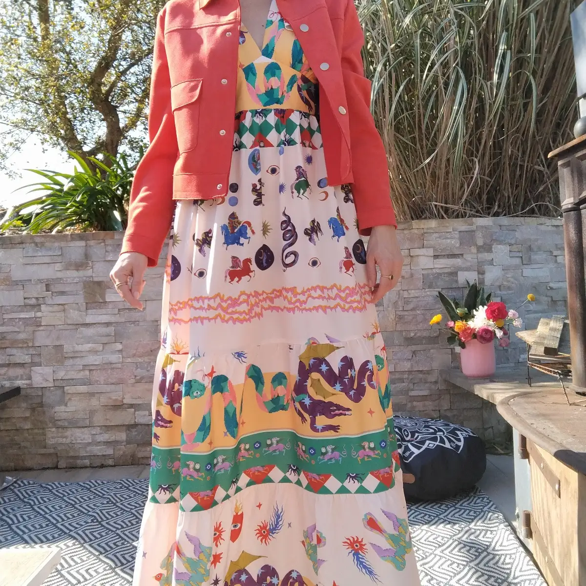 Robe longue imprimée