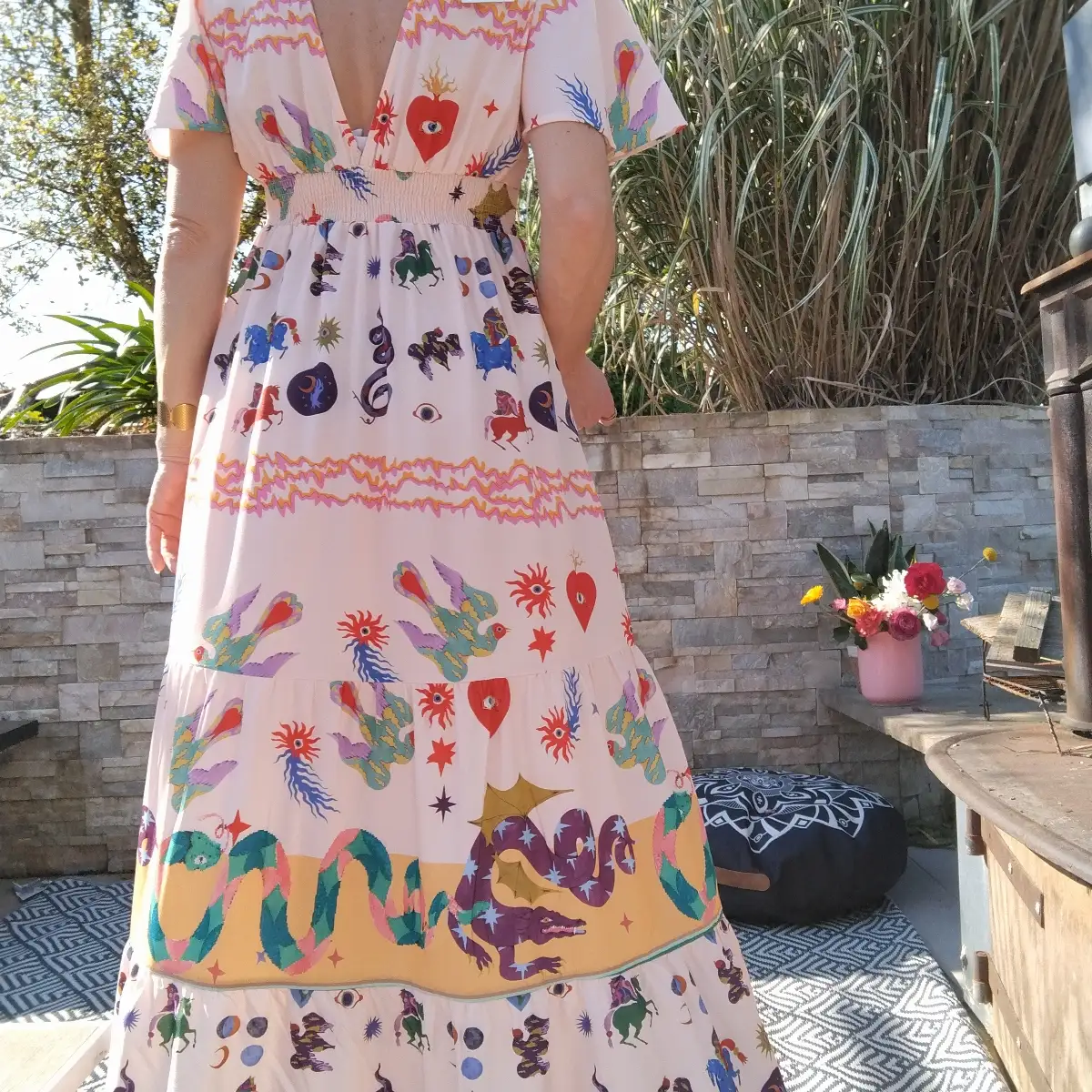 Robe longue imprimée