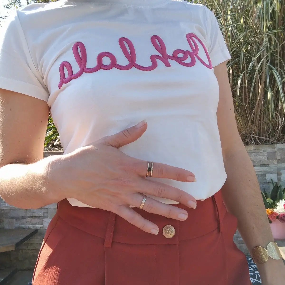 Pantalon droit terracotta