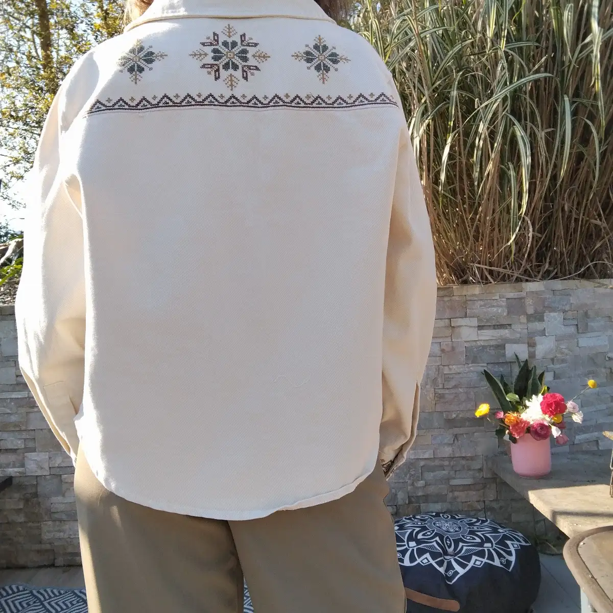 Veste en jean beige