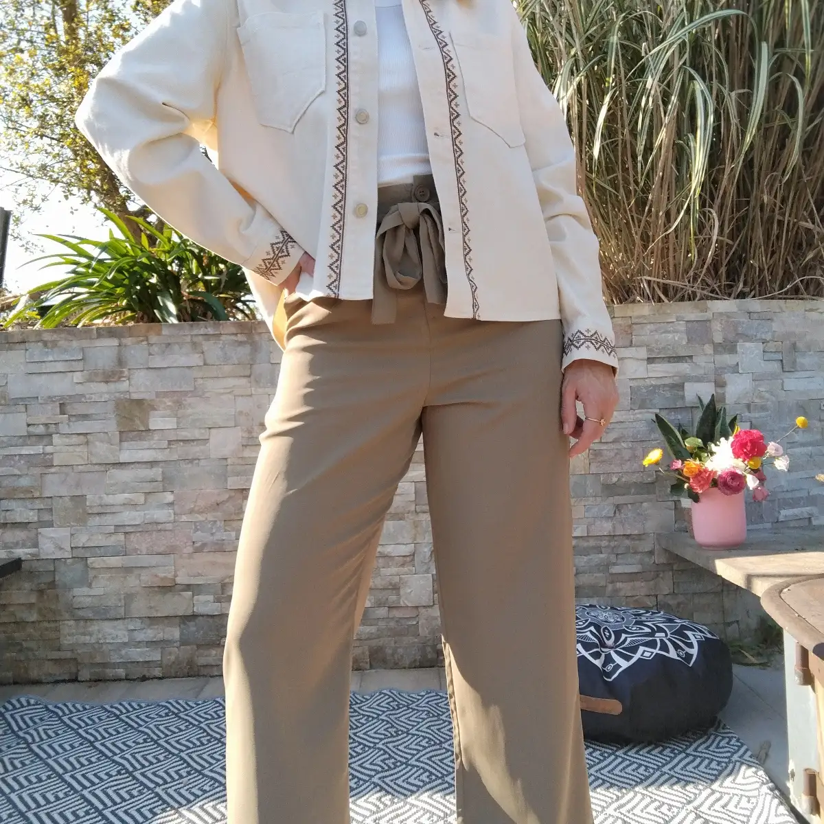 Veste en jean beige