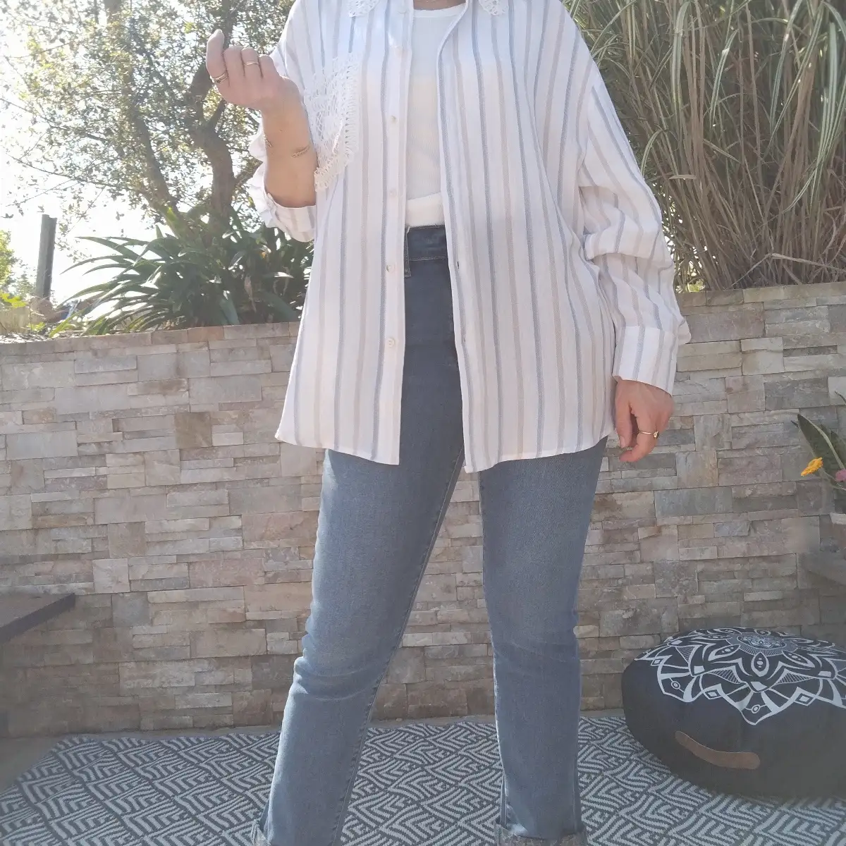 Chemise rayée blanche
