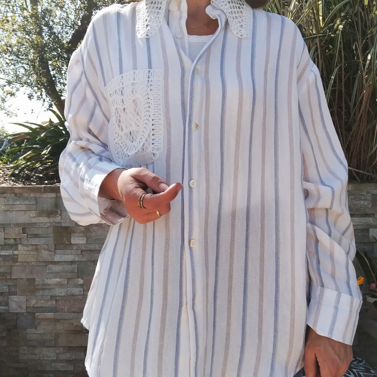 Chemise rayée blanche
