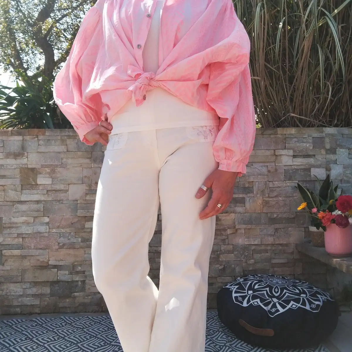 Chemise ample rose fluo