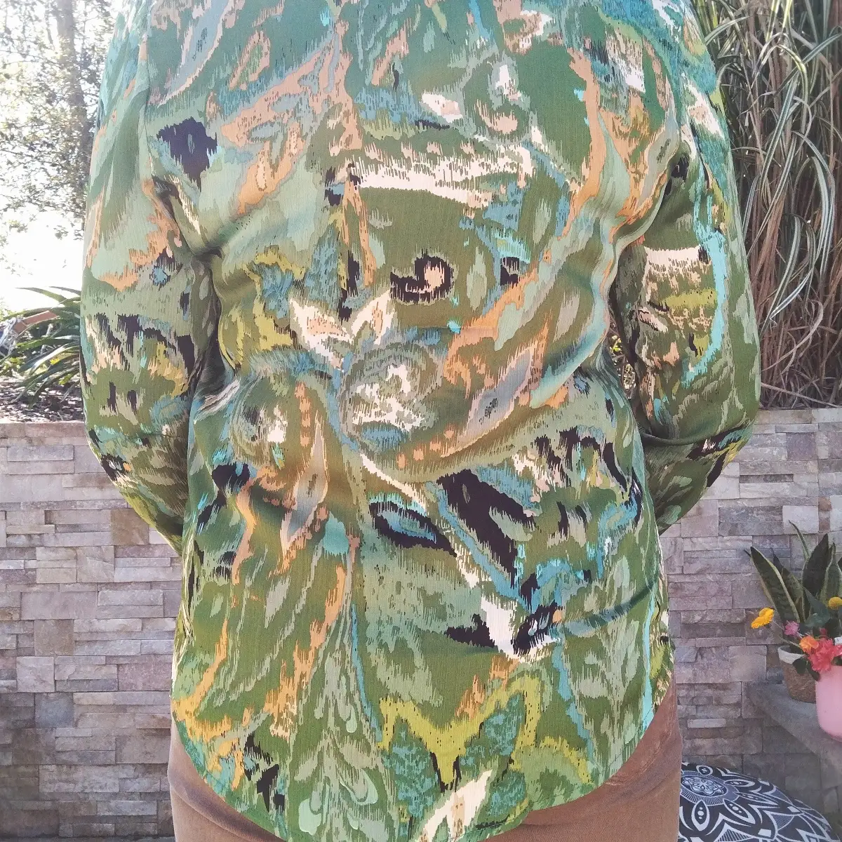 Chemise satinée verte