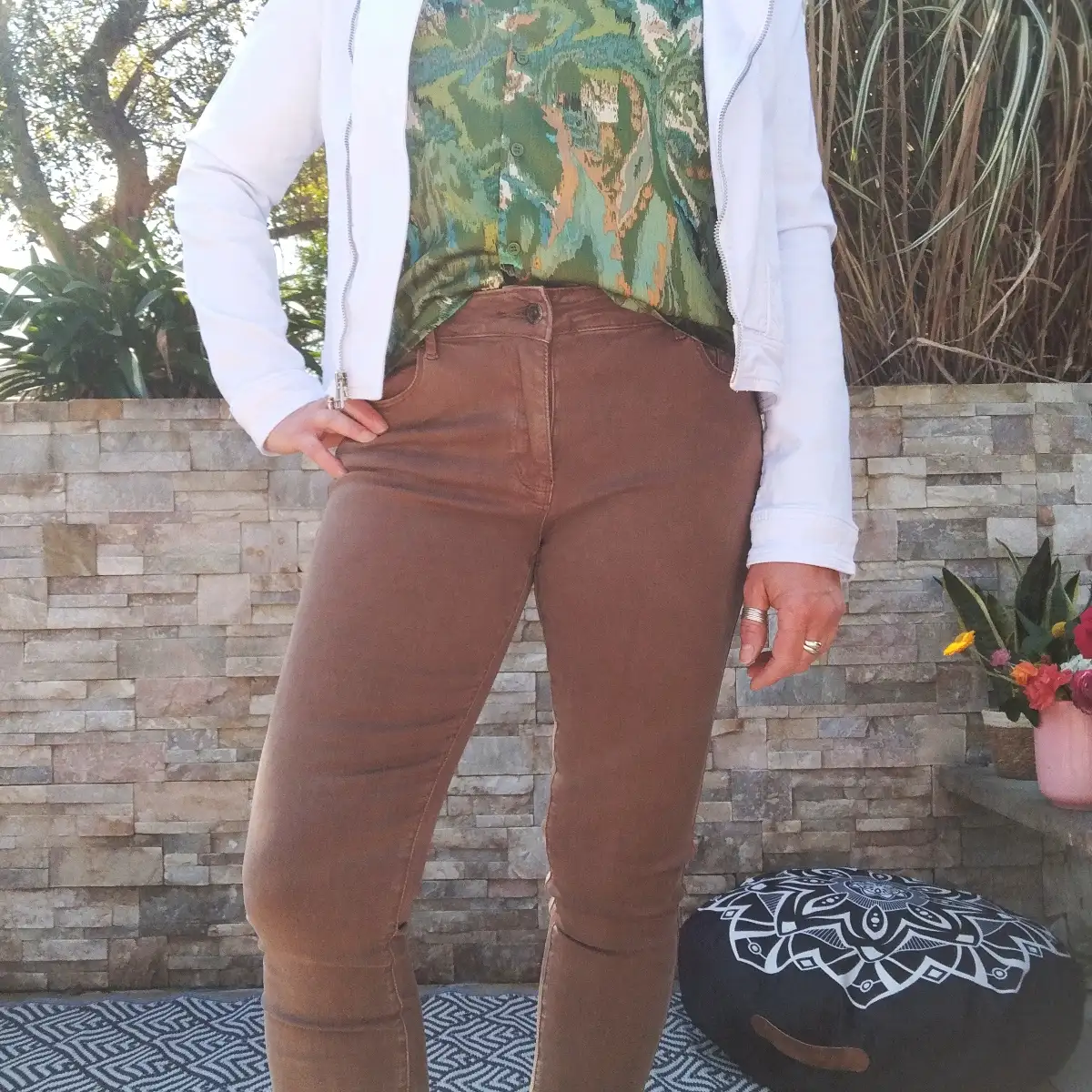 Jean slim camel