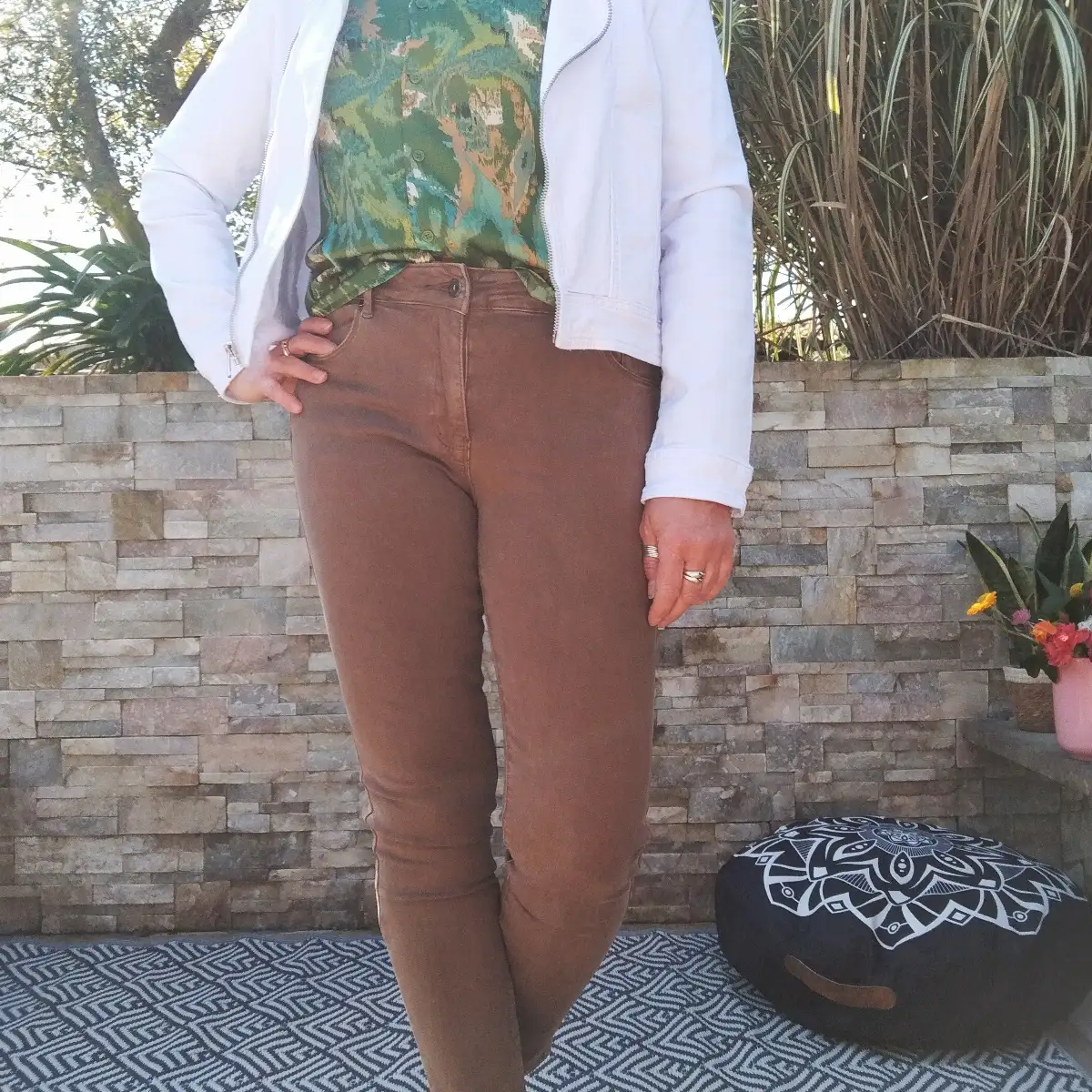 Jean slim camel