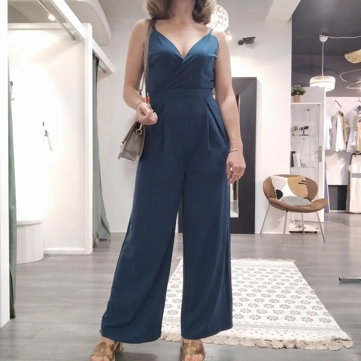 Combi pantalon bleu canard