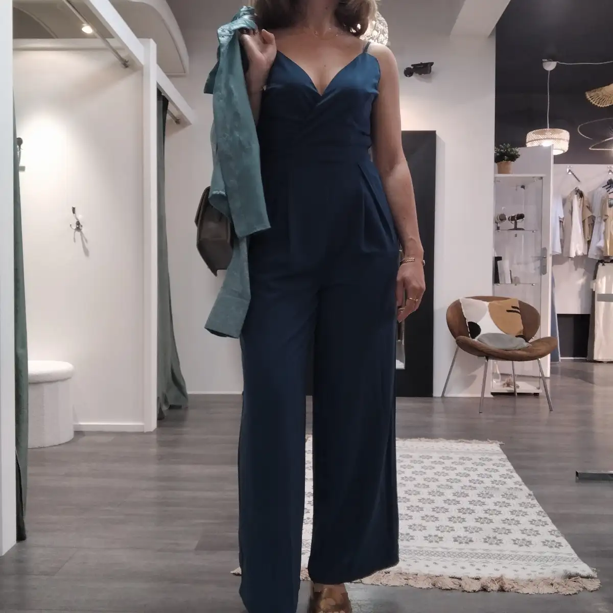 Combi pantalon bleu canard